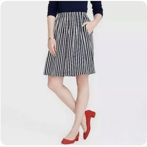 J. Crew Black and White Stripe Skirt with Pickets.  Size 4